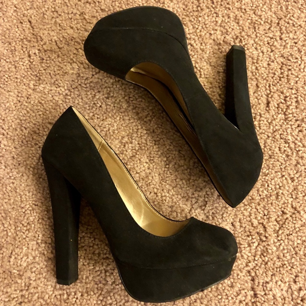 👠 Suede platform block heels 👠